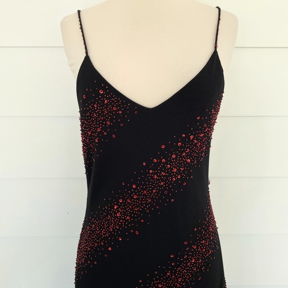 VTG Nina Austin Beaded Black Dress Medium - Picture 7 of 13